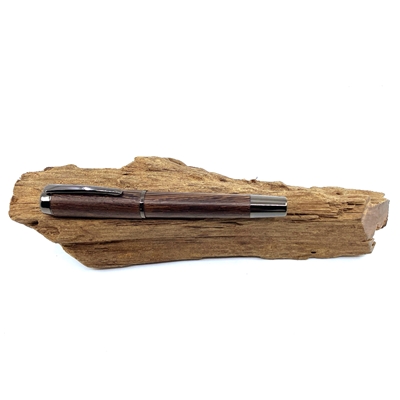 Dřevěné kuličkové pero Elegance - Wenge titanium